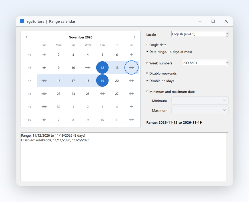 A calendar that follows real booking rules