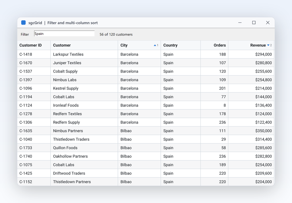 Sort, filter and find in big data