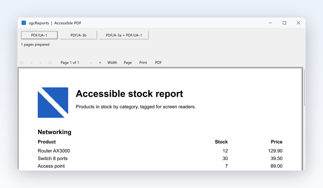 PDF accessible par défaut, PDF/A sur demande